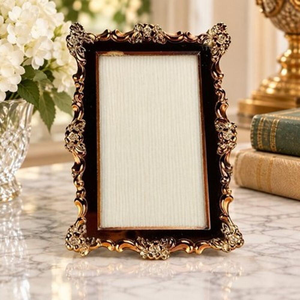 Vintage Oneida Ltd Gold Tone Floral Picture Frame 5x7 Hollywood Regency